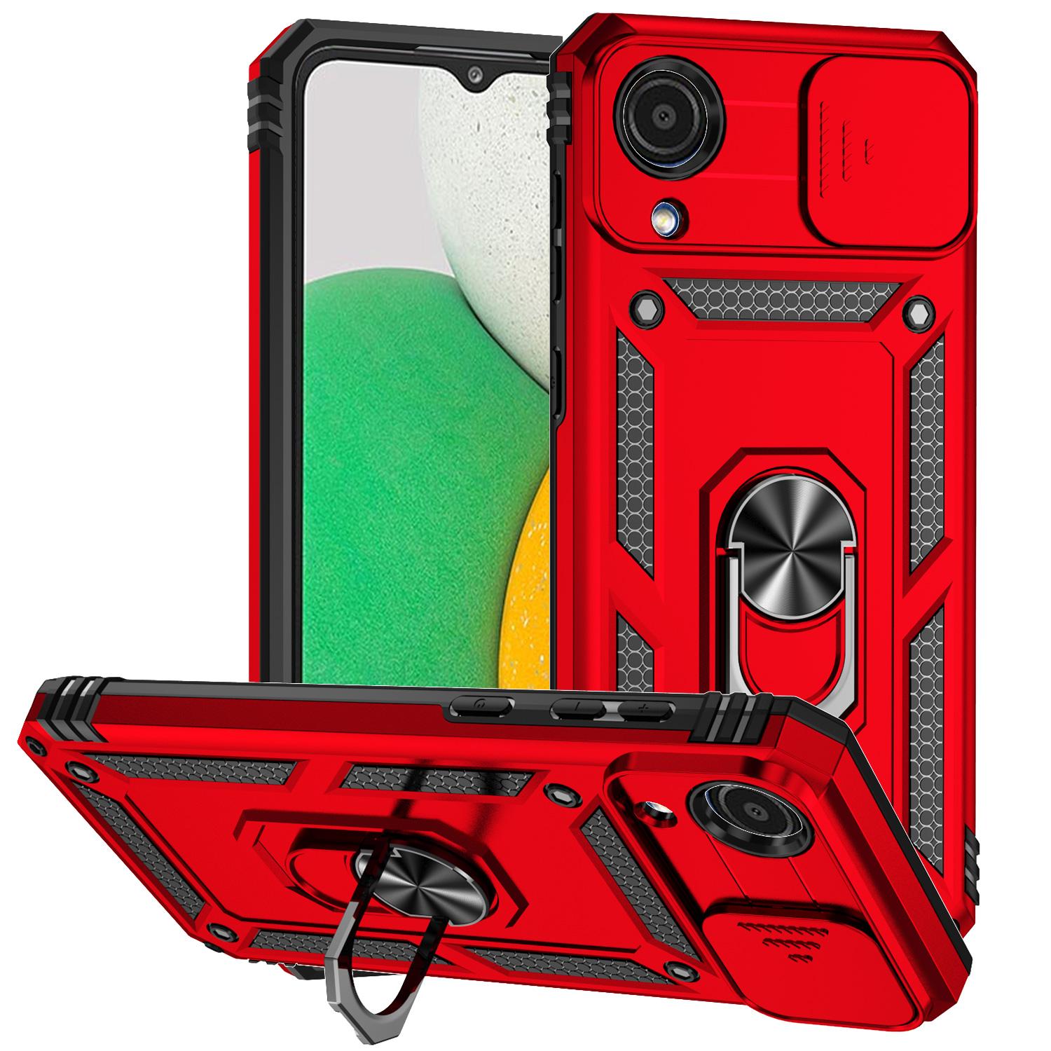 

Для Samsung Galaxy A03 Core Чохол Кришка Coque Funda Зсувна лінза Магнітний тримач Задній бампер Samsung A03 Core For A03 Core червоний