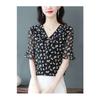High-end Chiffon Shirt Fashionable Upscale Summer Loose Short-sleeved Top Elegant Dress Top