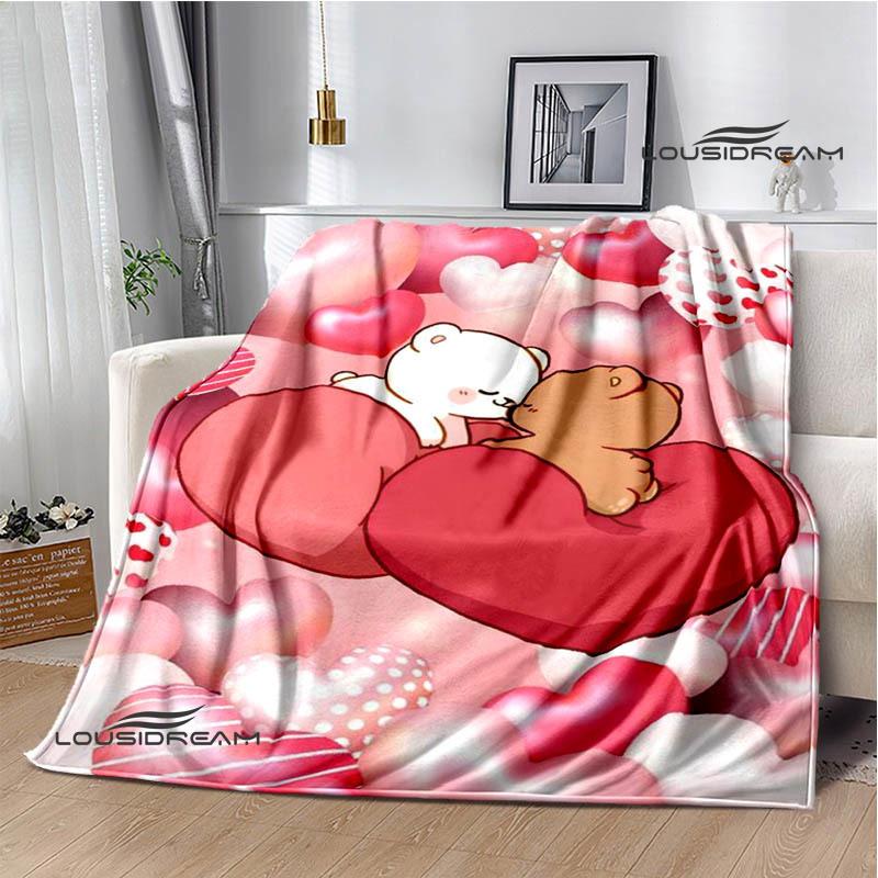 Cute cartoon bear Printed blankets picnic blanket Warm Flannel blankets Soft and comfortable blanket bed linings Birthday Gift
