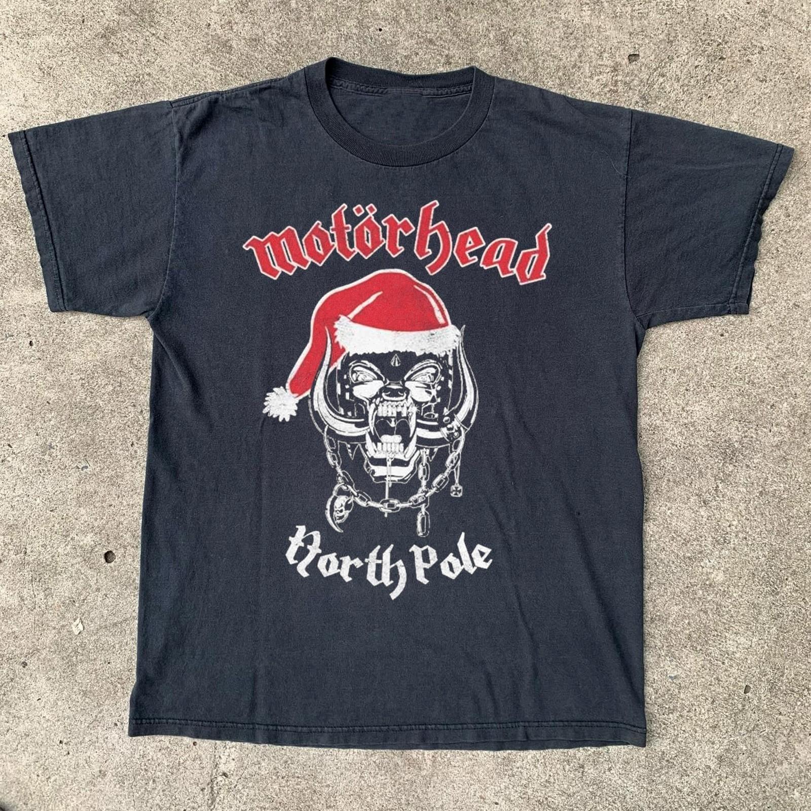 Motorhead North Pole Santa Hat Heavy Metal Black Unisex T-shirt Size S-5XL XL