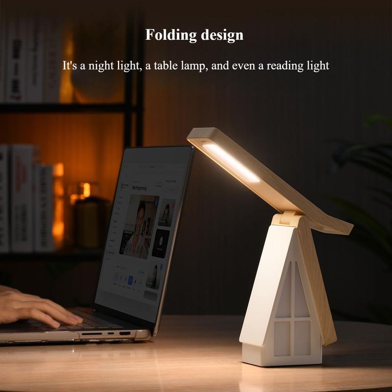Creative Foldable Mini House Night Light Table Desk Reading Lamp for Bedroom Bedside Gift Indoor Lighting Fixtures Rechargeable