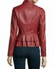 Blazer Handmade Stylish Red Flared Women's Blazer Genuine Lambskin Soft Leather
