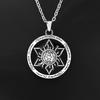 Ancient Egyptian God Of War Retro Relief Hexagonal Star Lotus Necklace, Men'S Cool Personalized Versatile Jewelry