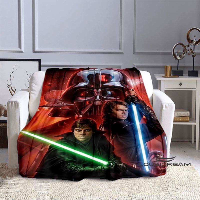 This Star Wars Cartoon Print Blanket Is Suitable for Use On Sofas, Beds, Travel, Camping, and Also Makes A Great Gift.