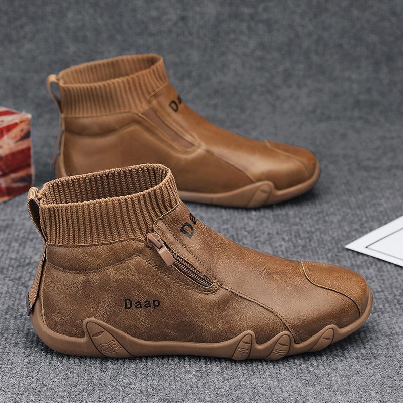 Spring Autumn New Men's High Top Sneakers Trendy Comfortable Outdoor Casual Shoes Lightweight Sliding Walking Sneakers for Man