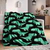 1pc Dino Pattern Print Blanket - Lightweight Flannel Throw Blanket For Sofa, Bed, Living Room, Office, Outdoor Travel, Camping, Soft All-Season086