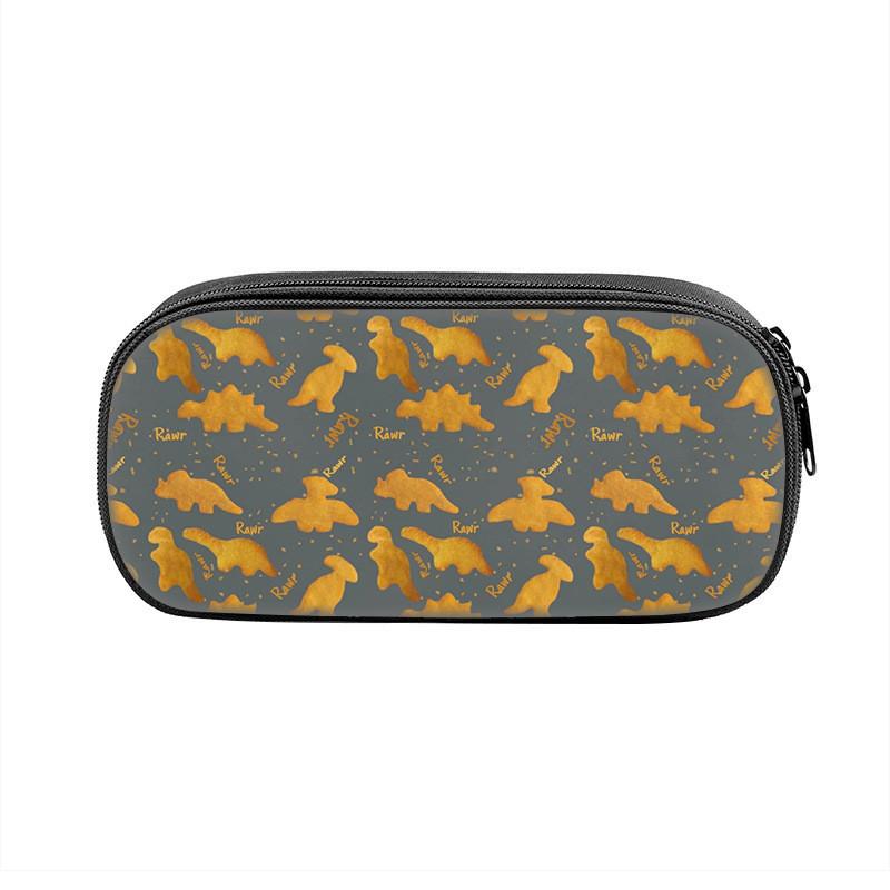 Dinosaur Chicken Nugget Pencil Case With Nylon Material For Students And School Supplies