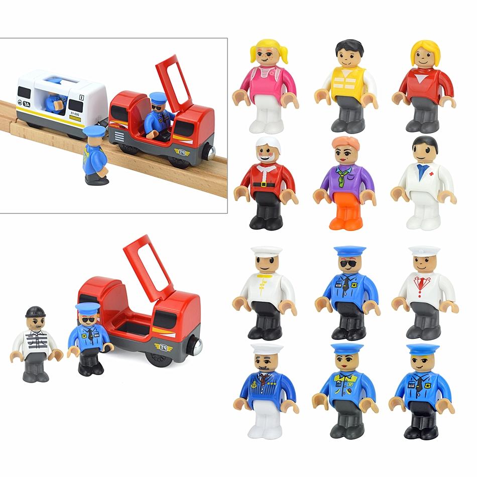 MOC Alle Arten von kleinen Mann Puppenmodellfiguren Zugcharakter Eisenbahnzubehör Bildungsgeschenk Kind für Biro Holzbahnspielzeug