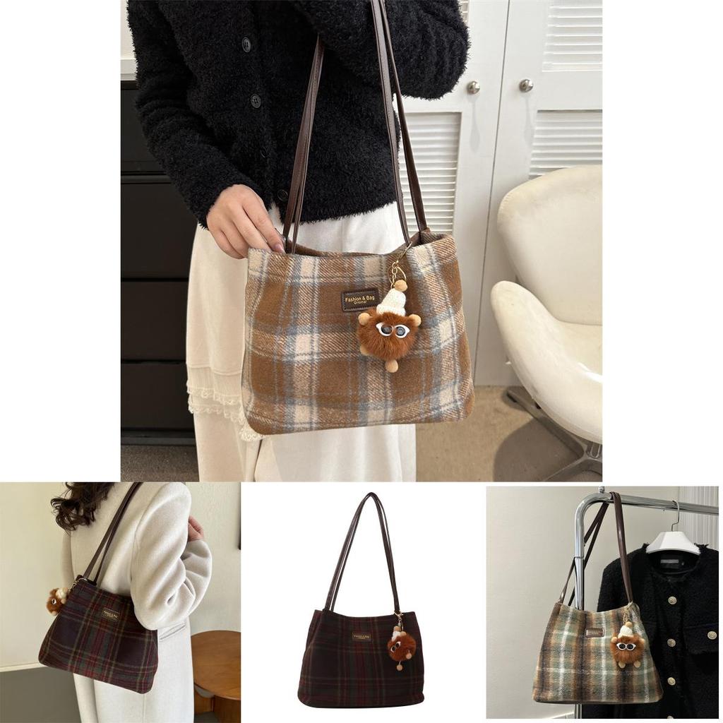 2023 New Style Woolen Street Fashion Tote Bag For Women With Large Capacity