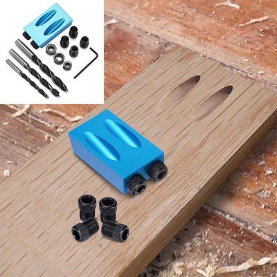 Woodworking Guide Positioner Kit 6/8/10MM Oblique Hole Locator Drilling Bits Jig Clamp Kit Hole