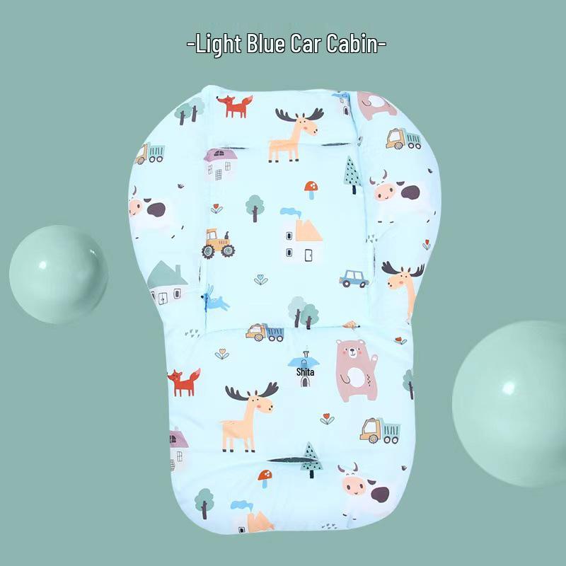 Multi-Color Rainbow Cotton Stroller & High Chair Cushion Pad