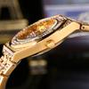 MISSFOX Womens Watch Hip Hop Full Quartz Wristwatch Ins Style Gold/Two-Tone/White 2528 Model