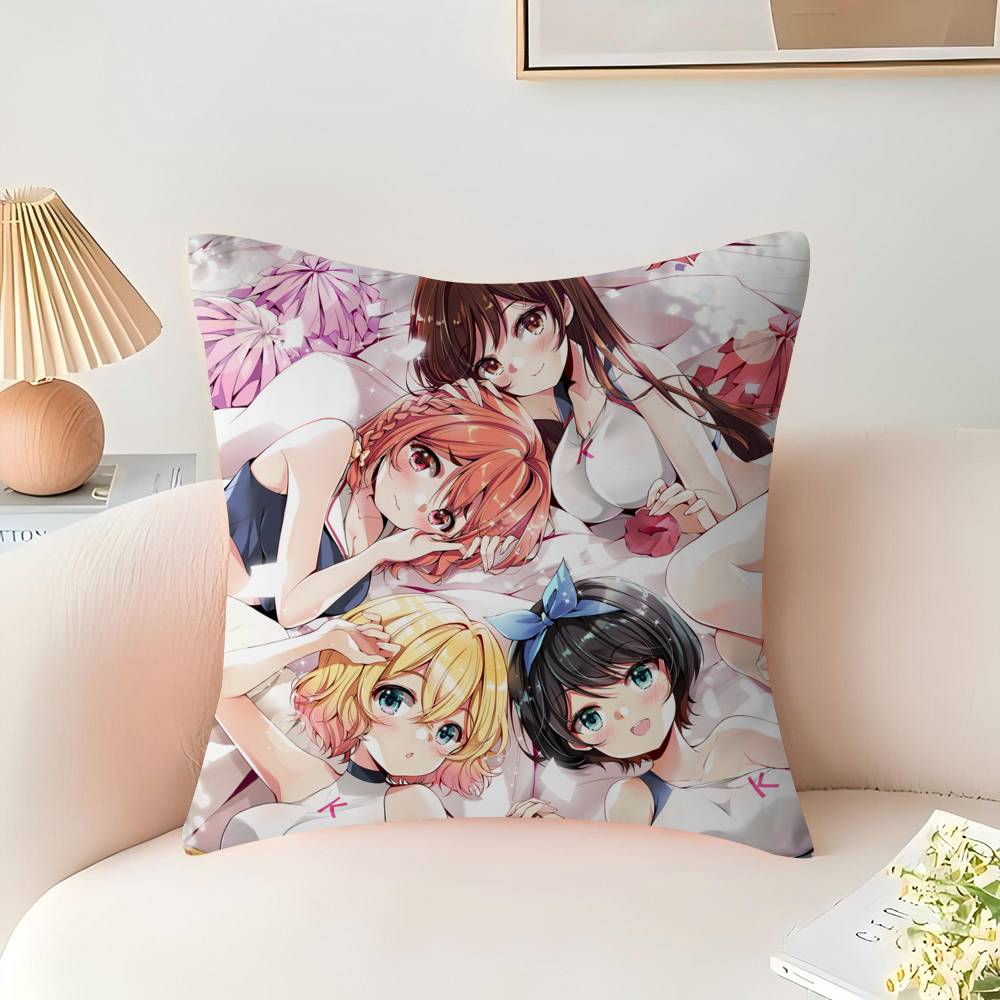 Anime R-Rent-A-Girlfriend Pillow Cushion Cover Pillowcase Living Room Sofa Home Decor Customized