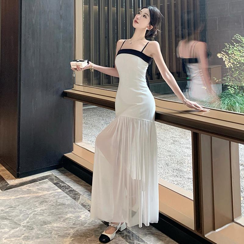 Neues Temperament Geburtstags kleid Ärmellos Tube Top Rock Weiblich Xia Xiaoxiang Trägerkleid Langer Rock