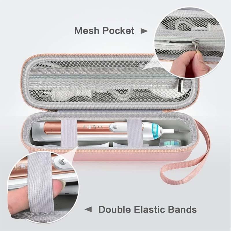 Electric Toothbrush Storage Bag Portable Zippers Travel Case with Compartment Waterproof Travel Organize Bag for Camping