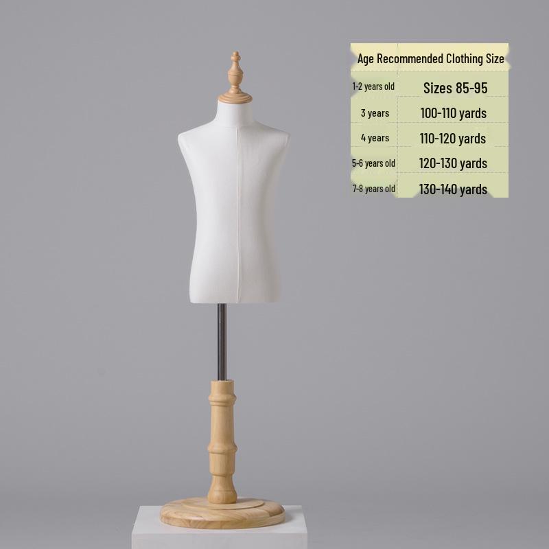 Child Mannequin Display Stand: Solid Wood & Fabric for Toddler Clothing