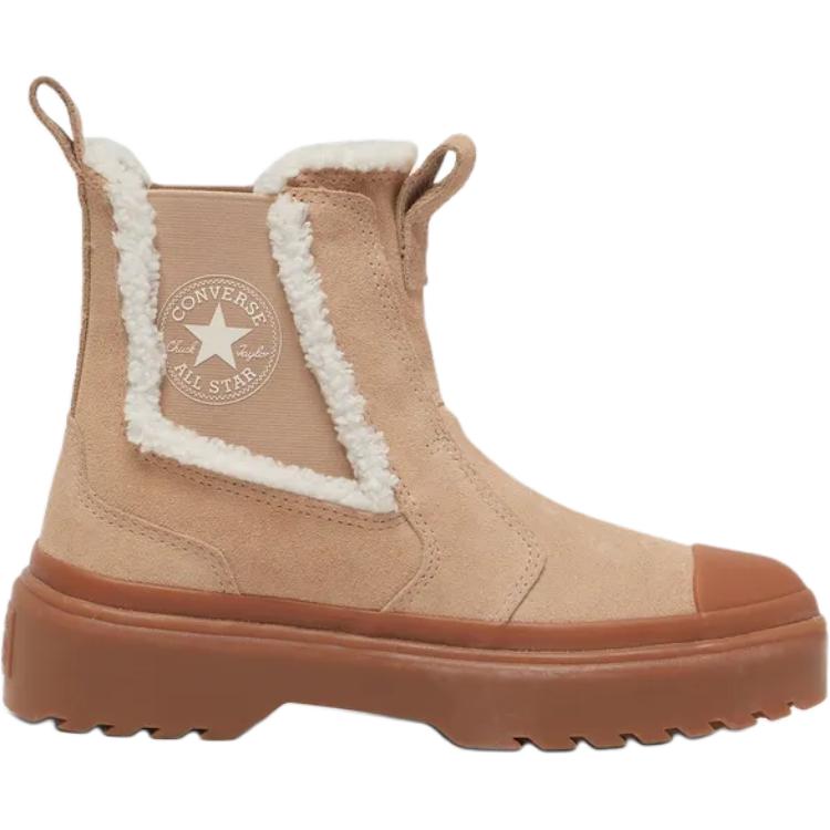 Converse Chuck Taylor All Star Lugged Chelsea Boot GS Warm Quarry Kids Sneakers Tan Egret Gum A09257C