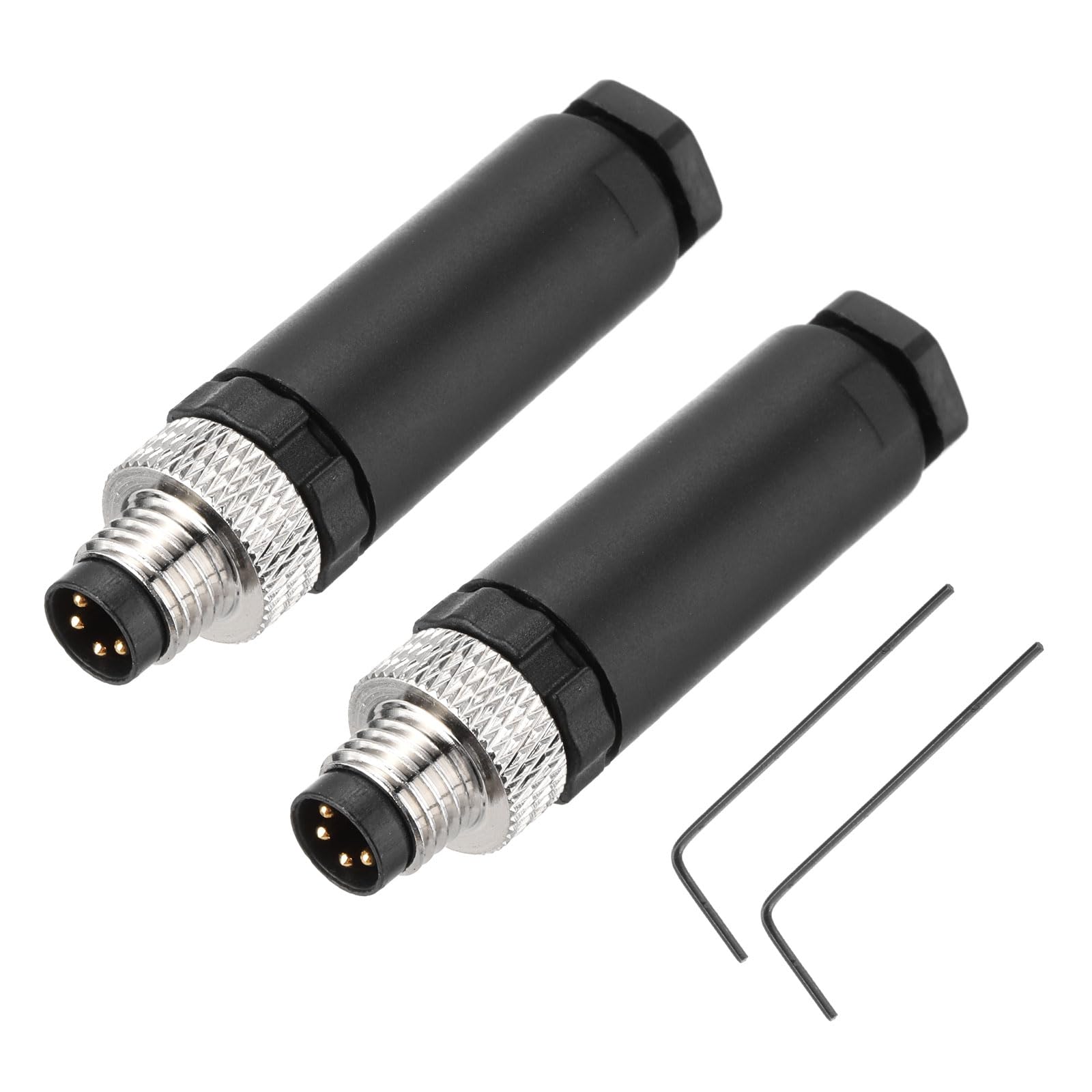 

uxcell 2pcs 4 Pin M8 Male Aviation Connector Wire Plug A Coding 8mm Circular Sensor Connector Waterproof IP67 Cable