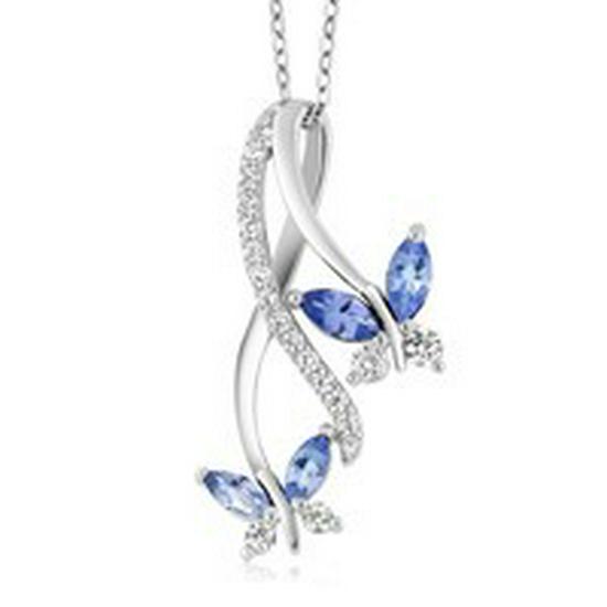 European  American Rhinestone Crystal Butterfly Necklace