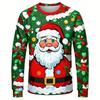 Joyeux Noël Père Noël Impressions 3D T-shirt à Manches Longues Homme Populaire Y2k T-shirts Vêtements de Sport Hauts à Col Rond Automne Vêtements Unisexe