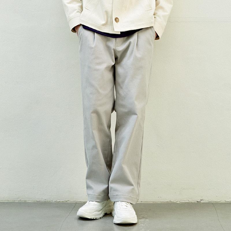 CUSTOMUS Twill Stretch Single-Pleat Wide Pants Cxs23Swpt292