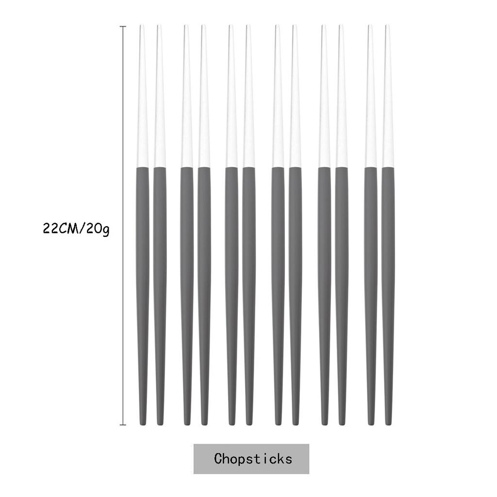 6Pairs 304 Stainless Steel Round Chopsticks Chinese Stylish Light Weight Chopsticks Metal Chopsticks for Sushi Food Sticks Kitchen Tool