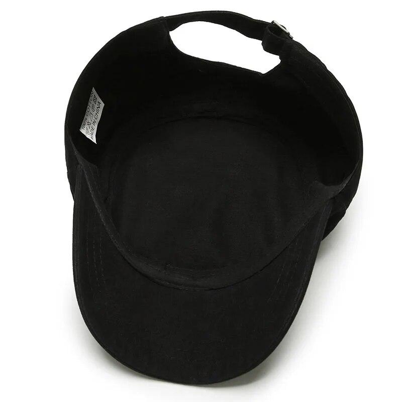 Hat Men's Flat Military Hat Is Simple And Versatile, Middle-Aged Hat Spring And Autumn Duck Tongue Casual Fashion New Style