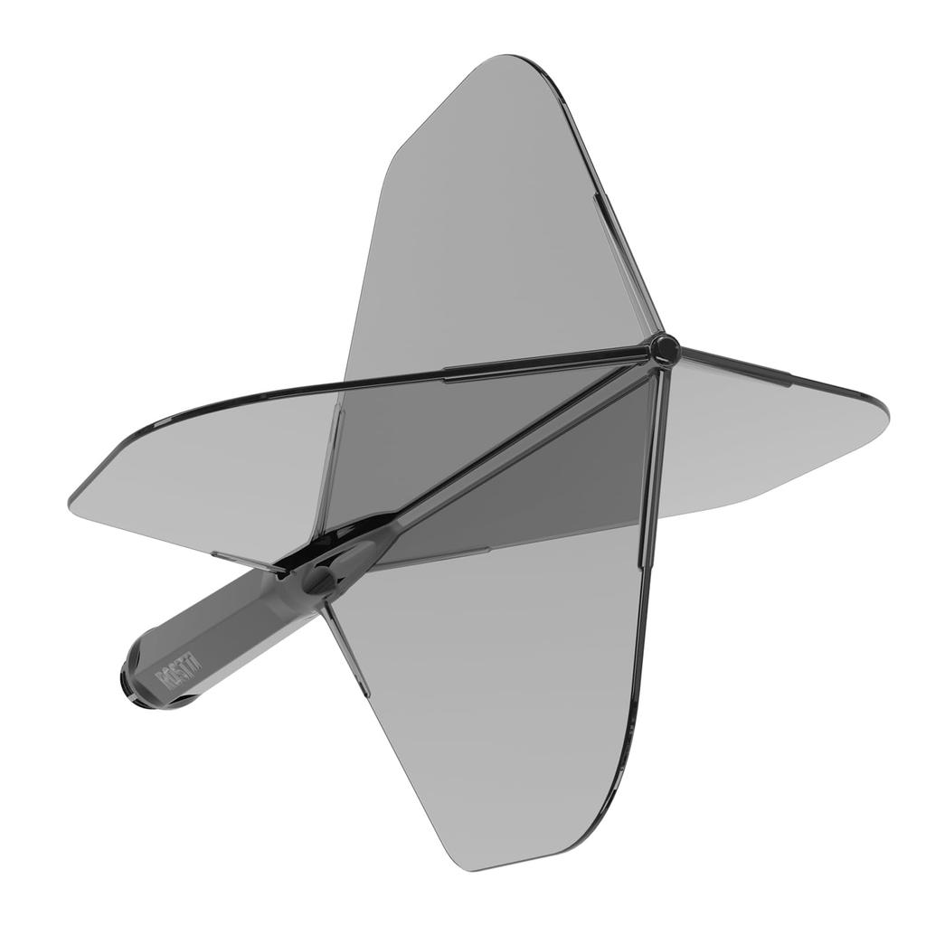 Cuesoul ROST 77 Transparent Set of Clear Black Flights with White Size Small One-Piece Flights, Standard, 3, Logo, (CS-77-XB1T-S)