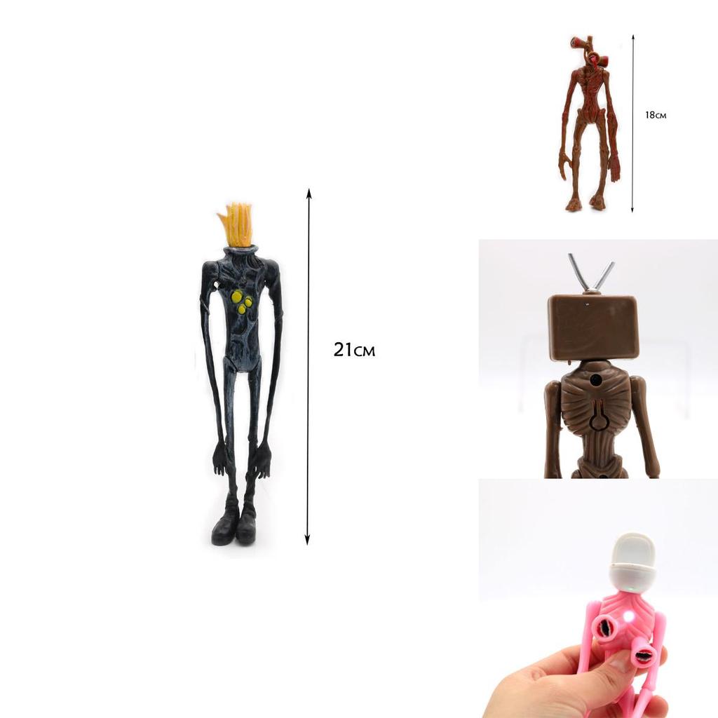 Figurine Sirena Cap Luminos 4 buc PVC Colecționabile Pentru Ornament Cadou Copii