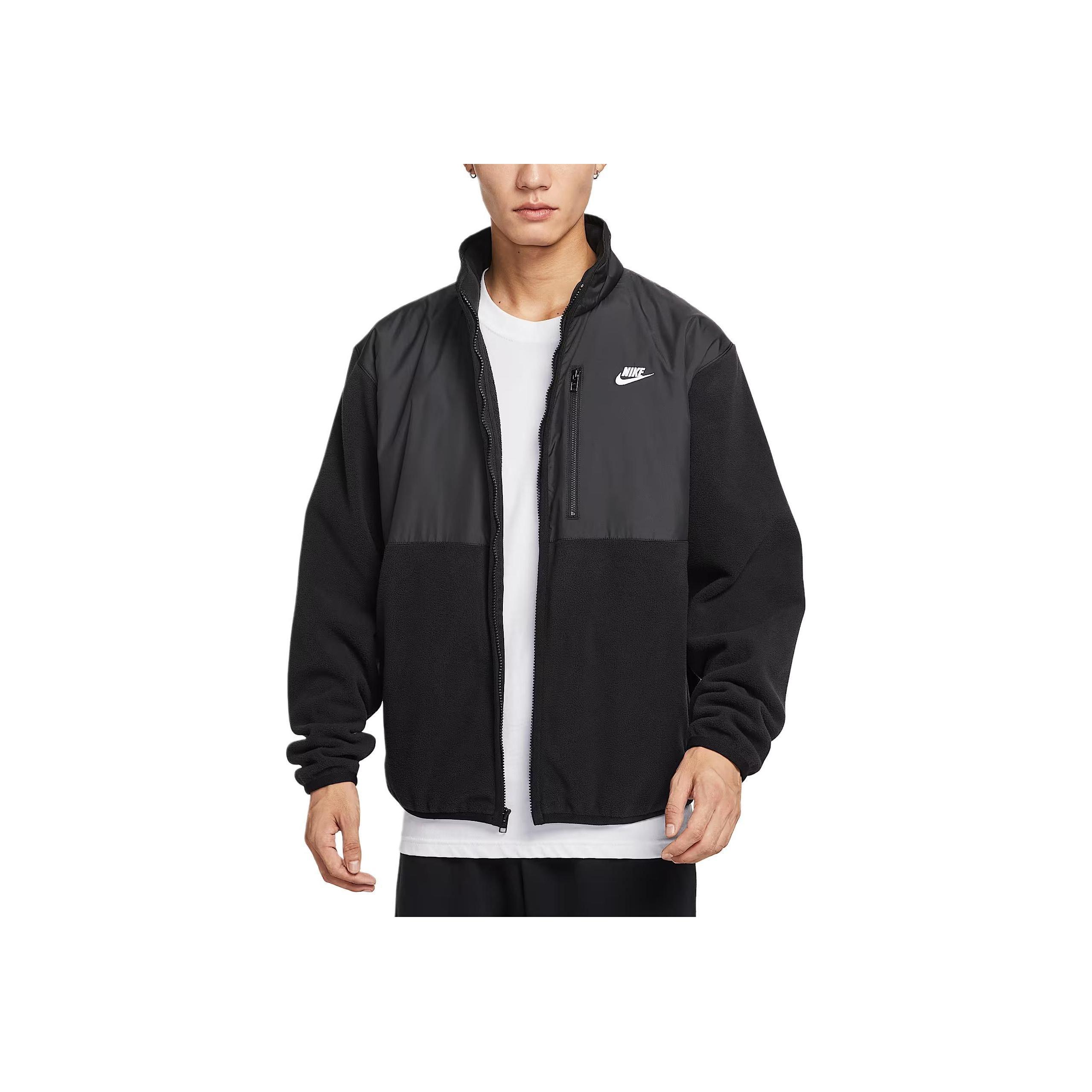 Nike Men's Sportswear Club Therma-Fit Loose Fleece Stand-Up Collar Full-Zip Jacket Jackets Im9453-010 Cm