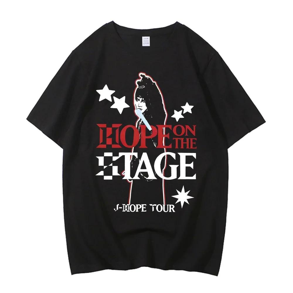 New JHope Hope on The Stage Tour T Shirt Summer Korean Funny T Shirts 2024 Cotton Harajuku Tee Shirt Man Loose Tops