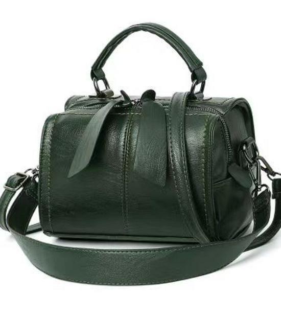 

Сумка кросбоді у корейському стилі з м якої шкіри з текстурою - Універсальна ретро сумка для жінок-інфлюенсерів для поїздок на роботу темно-зелений колір