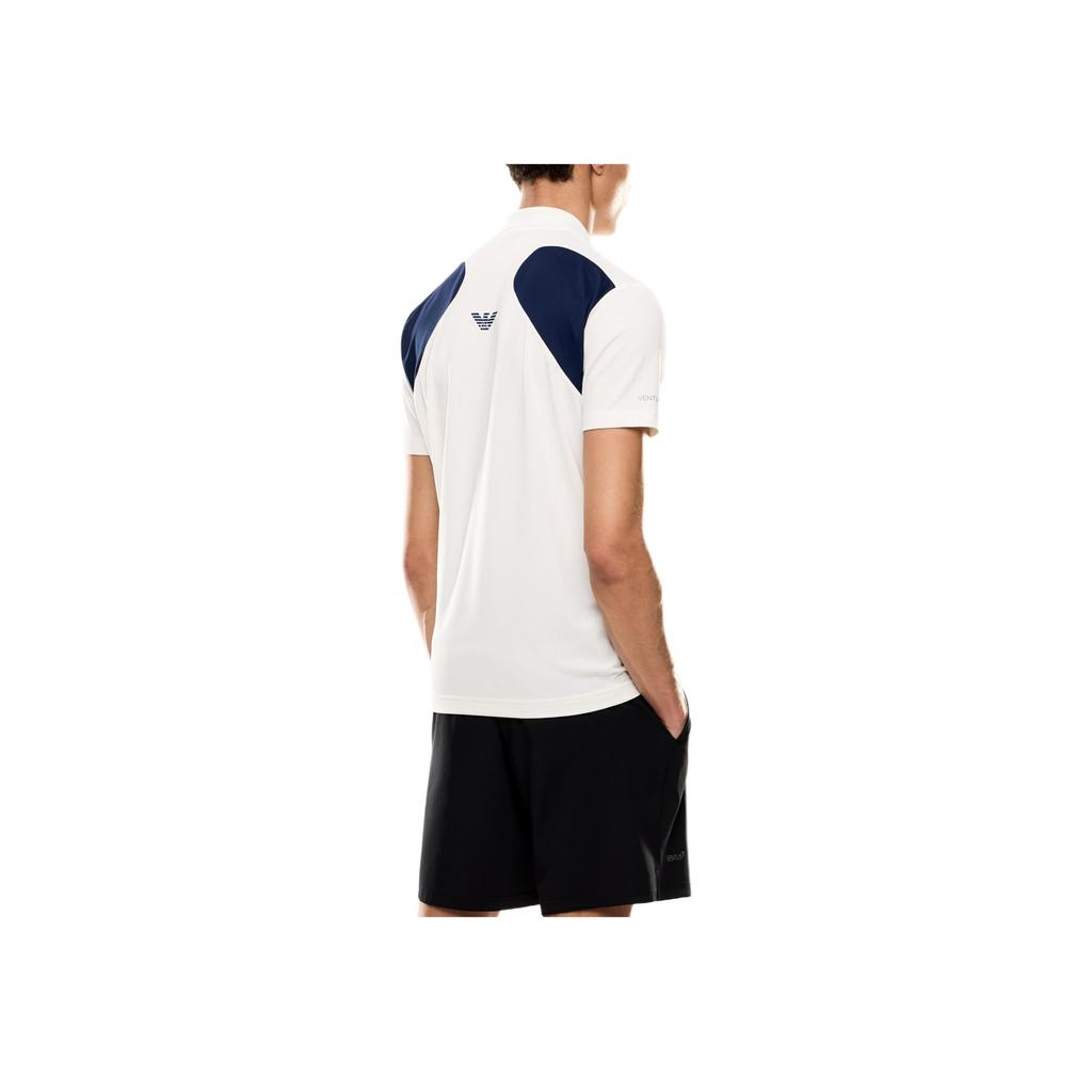 Emporio Armani EA7 Two-Tone Logo Short Sleeve Polo Shirt Men tops Cream 7M000168-AF13755-U0005