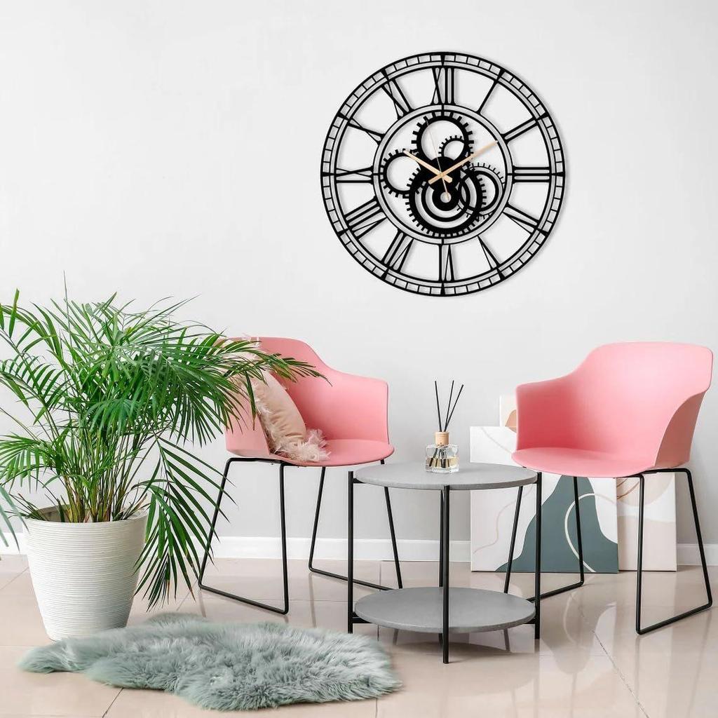 Stylish Metal Analog Wall Clock for Living Room, Bedroom,Kitchen, Home and Hall | Antique Fancy Big Size Modern Wall Watch for Home Decor (60CM)