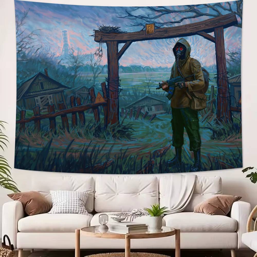 Horror Thriller Adventure Game SSTALKER Series Game Tapestry Decoration Bedroom Dormitory Background Living Room Club Tapestry