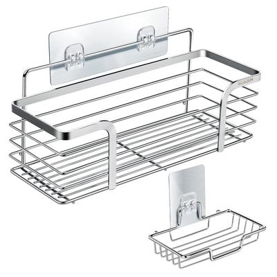 Shower Rack Soap Dish Kitchen Rack Bathroom Rack TOPOOMY Strong Adhesive Shampoo Bathroom Rack Bath Rack Bathroom Washroom Storage Rack Wall Hanging