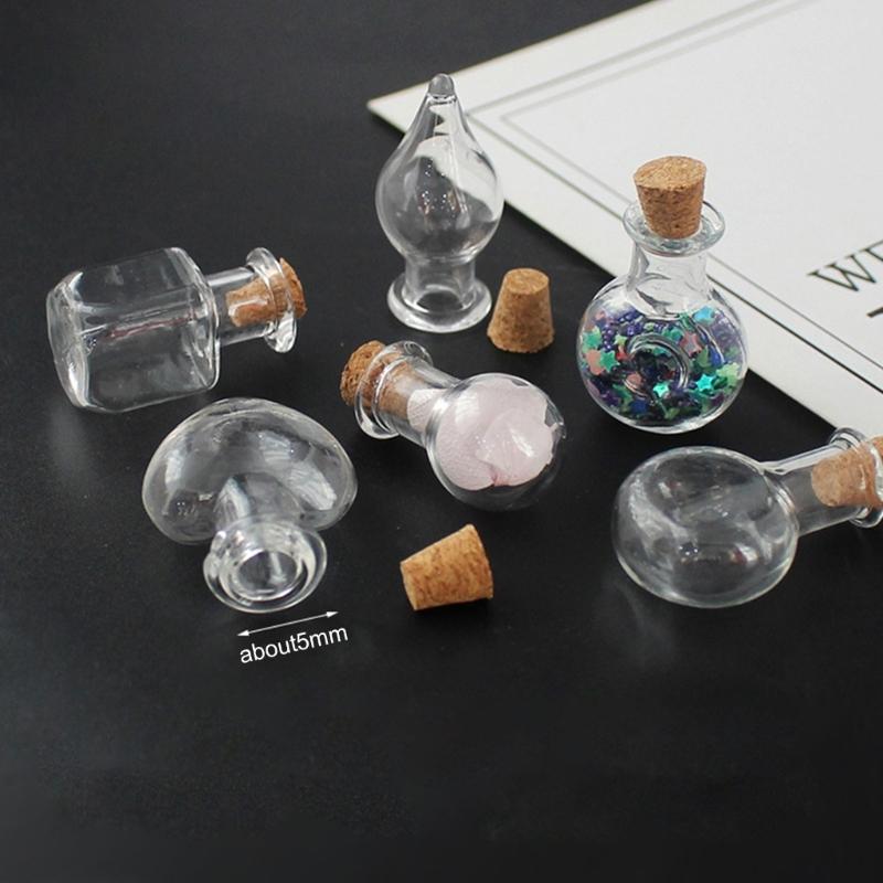 10pcs Clear Glass Containers Jars Bottles with Cork Tops Set For Creative Pendant Or Home Office Decorative Use