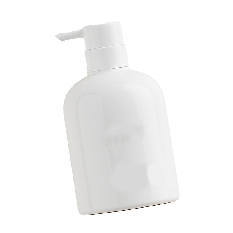 Shampoo Dispenser Bottle Plastic 500ml Large Capacity Home Decoration with Pump for Bathroom White