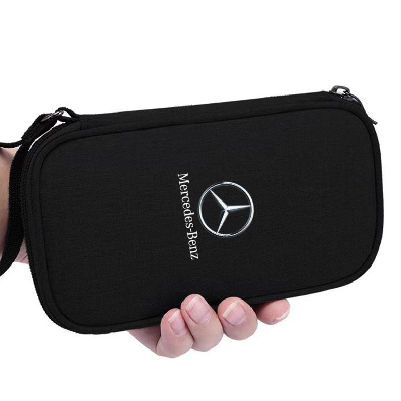 GLC GLB Waterproof Car key car driver's license Storage bag For Mercedes Benz A C E S G Class GLC CLE CLA GLB GLS W177 W205 W21