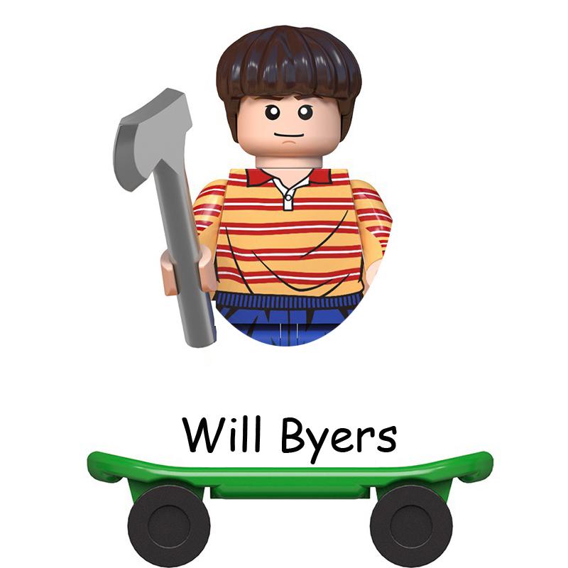 The Terrible Movie Upside Down Dustin Mike Lucas Will Eleven Model Building Blocks Enlighten Action Figure Toys For Children