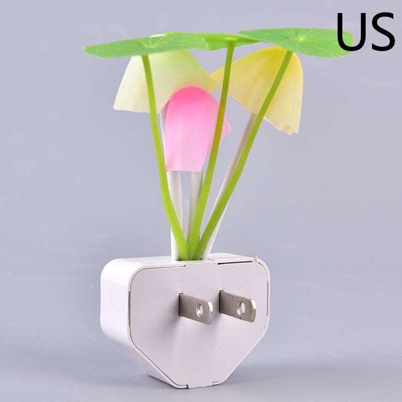 Romantic Led Night Light Mushroom Sensor Plug-In Wall Lamp Home Decor