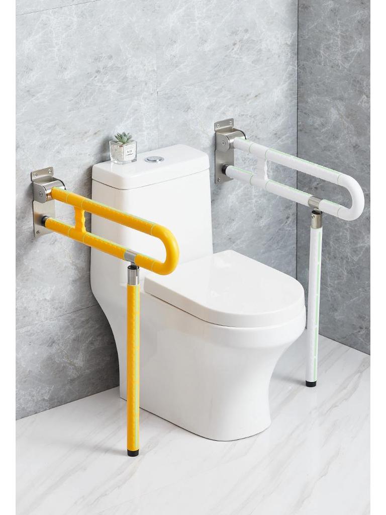 Flip-Up Folding Toilet Grab Bar for Elderly & Disabled – Barrier-Free Bathroom Assist Frame