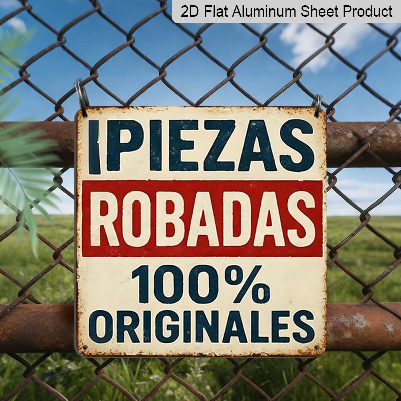 

2D Flat - 1pc Retro Aluminum Metal Sign- Spanish Mechanic Themed Wall Decor Featuring I PIES ROBADAS, Suitable for Rooms, Offices, and Club 20*20cm