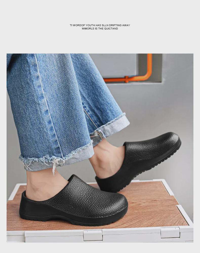 Chaussons de chef imperméables grande taille, chaussures d'infirmière tendance, pantoufles d'été pour couples