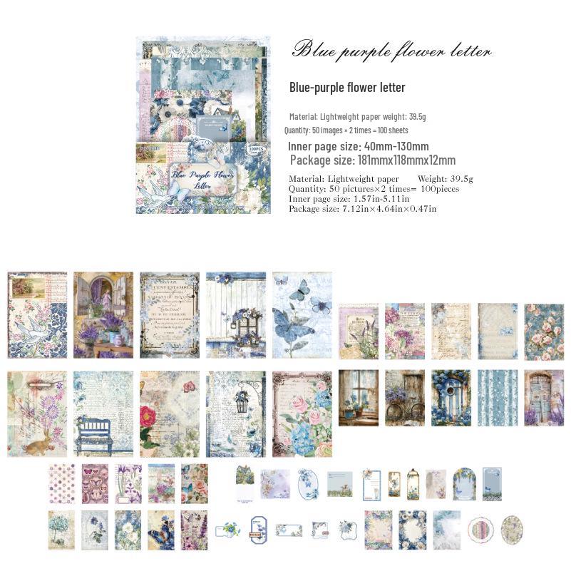 Pastoral Post Office Vintage Non-Adhesive Sticky Notes DIY Bullet Journal Decoration Pack