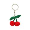 Handmade Cherry Keychain Sweet Cute Crochet Keyring Bag Accessories Knitted Keyring  DIY Jewelry