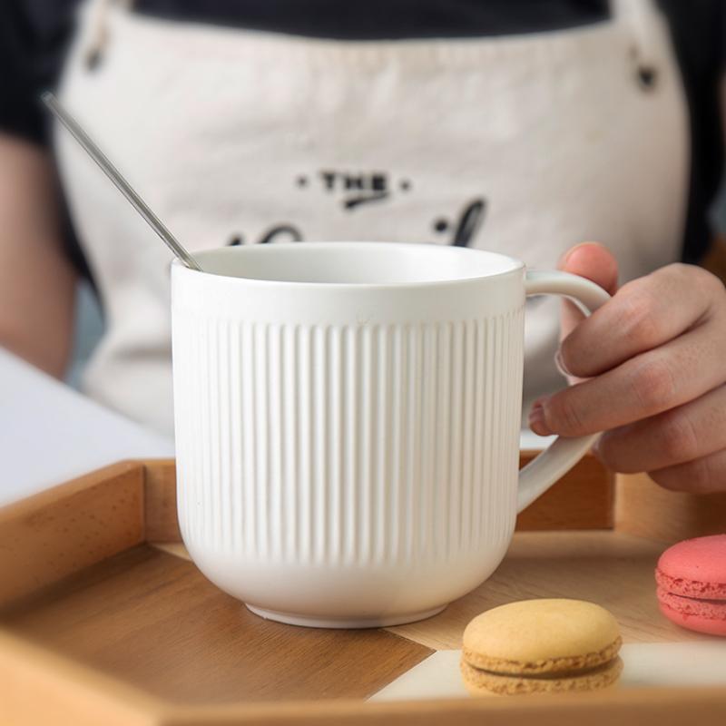 Kubki ceramiczne czarno-białe o dużej pojemności 410 ml, filiżanki do kawy, kubek z uchwytem do użytku domowego i restauracyjnego