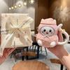 Adorable Peanut Cat Ceramic Mug with Lid - Gift for Girls & Kids' Birthdays