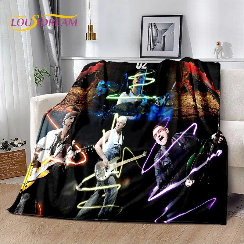 

3D Printing U2 Rock Bang Bono Blanket,Soft Throw Blanket for Home Bedroom Bed Sofa Picnic Travel Office Rest Cover Blanket Kids