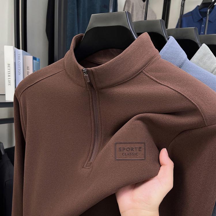 

Men s High-Neck German Velvet Brushed Pullover - Warm Autumn/Winter Double-Sided Base Layer Top 4XL (185-200 Jin)